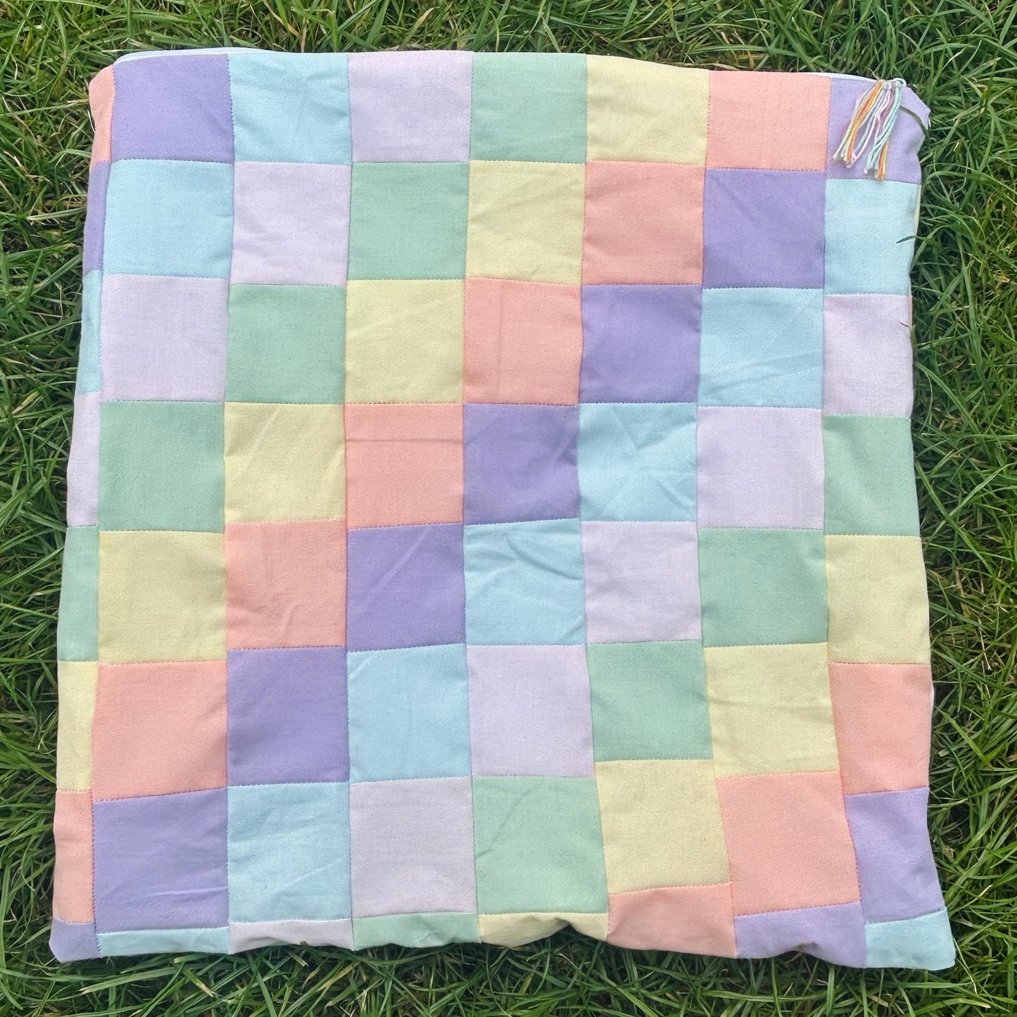 Pastel patchwork project bag