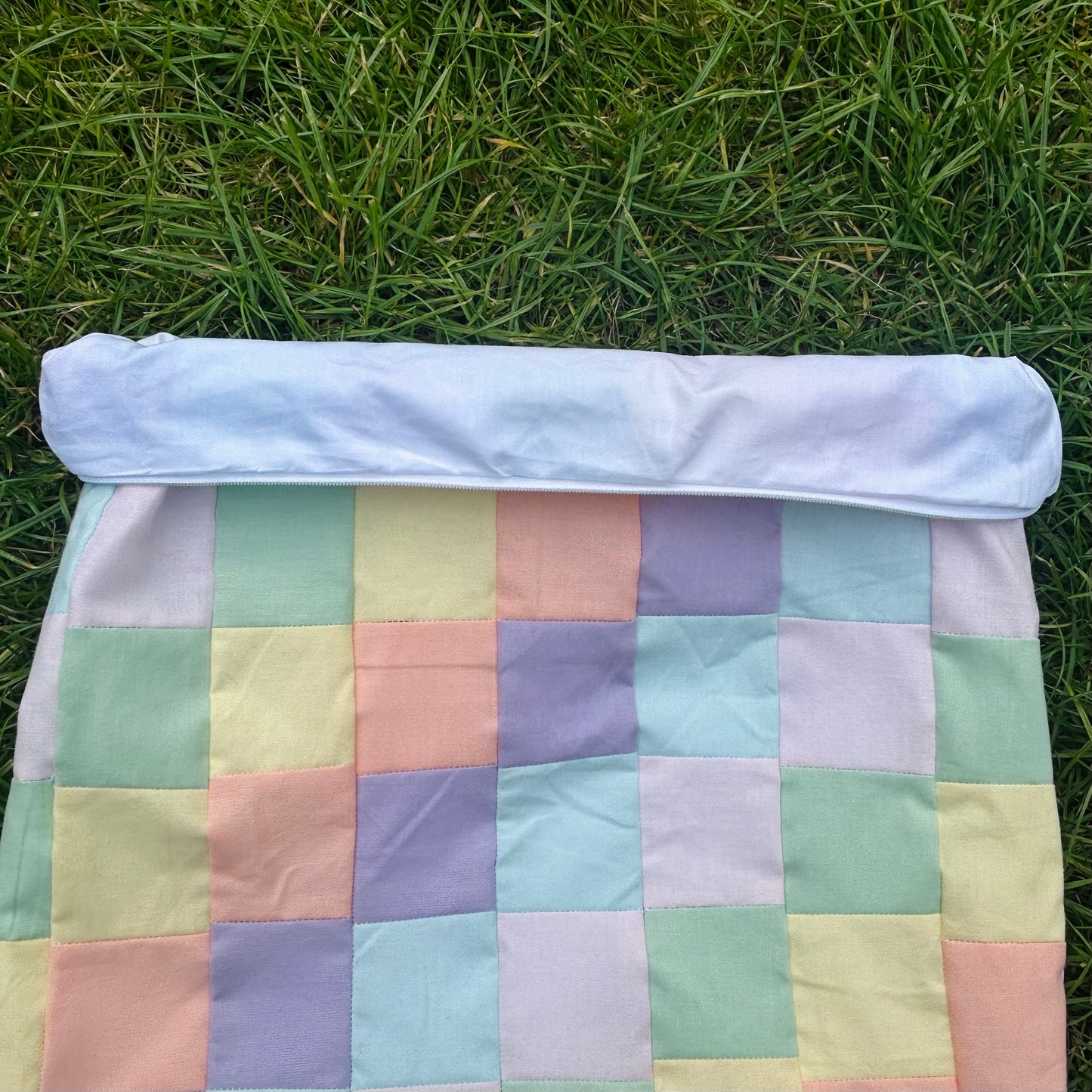 Pastel patchwork project bag