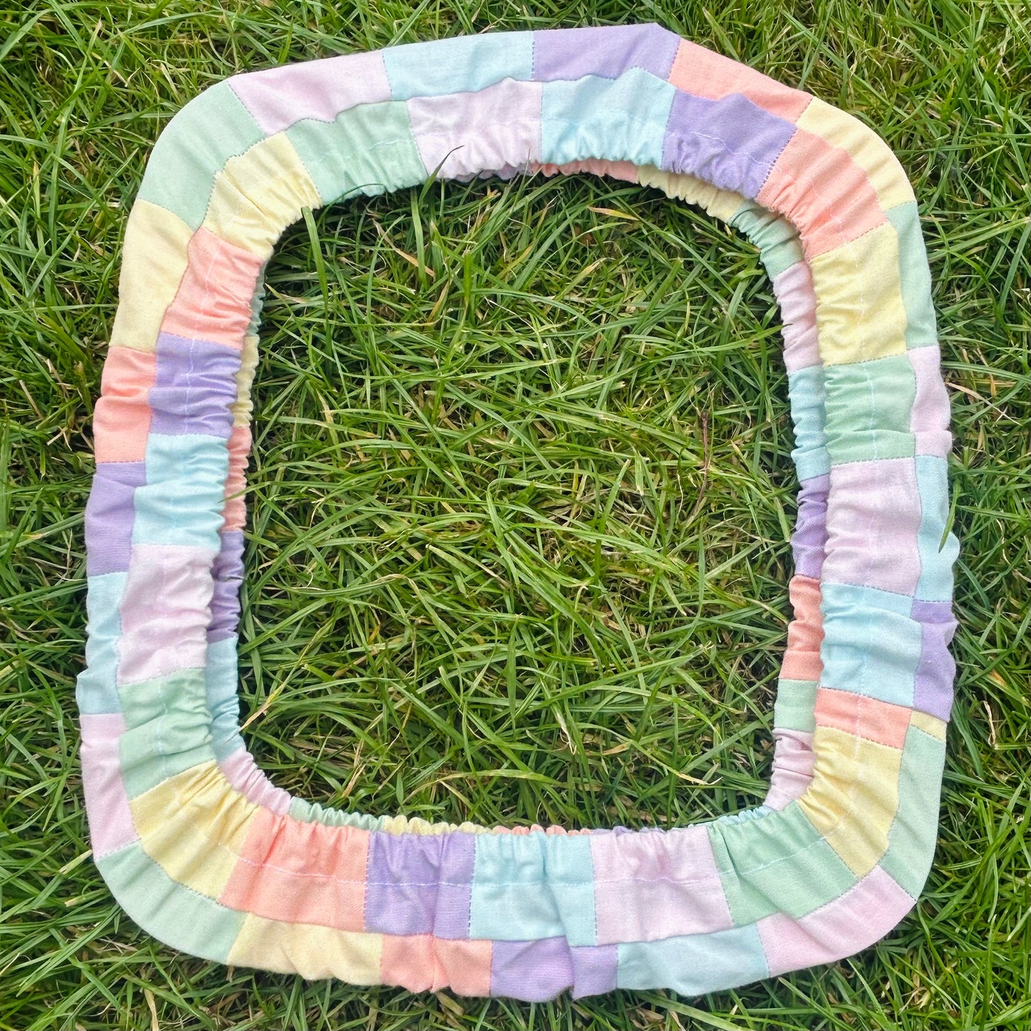 Pastel patchwork grime guards (Available for Q-snaps and Nurge Hoops)