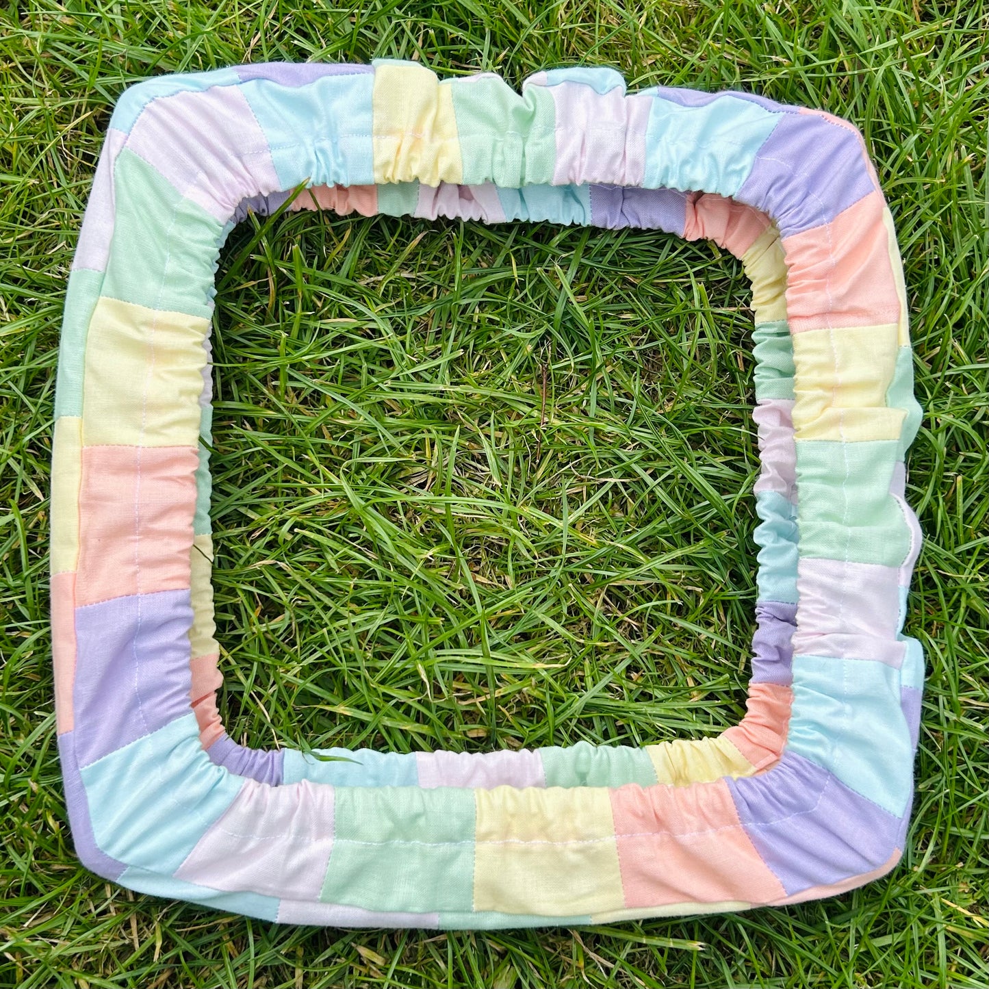 Pastel patchwork grime guards (Available for Q-snaps and Nurge Hoops)