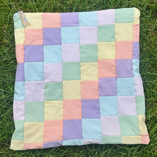 Pastel patchwork project bag